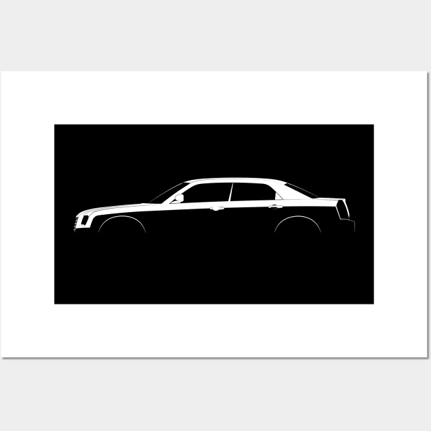 Chrysler 300 SRT8 (2005) Silhouette Wall Art by Car-Silhouettes